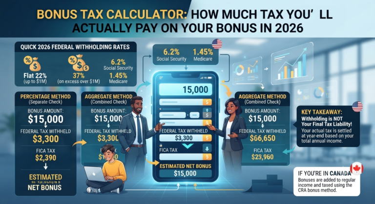 Bonus Tax Calculator 2026 – Calculate After-Tax Bonus (22% or 37%)