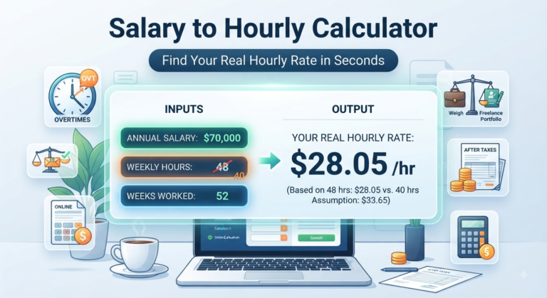 Salary to Hourly Calculator 2026 – Convert Annual Pay to Hourly Wage (Free)